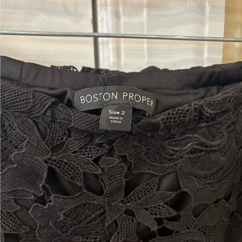 Boston Proper Elegant Black Lace Design